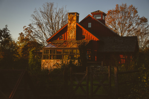 The restored, historic barn