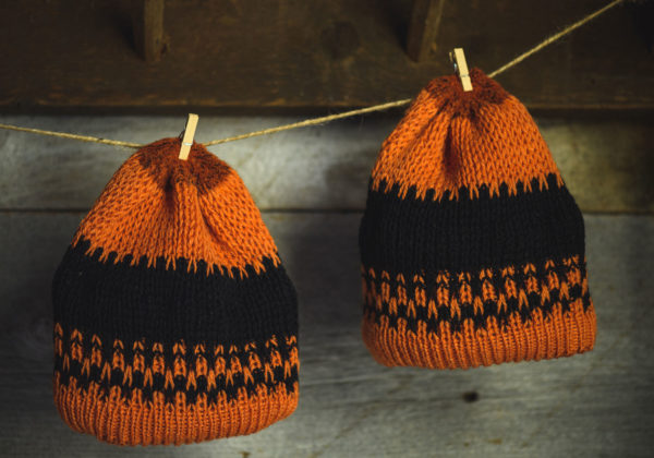 Henny Penny Orange Brim & Black Wool Hat